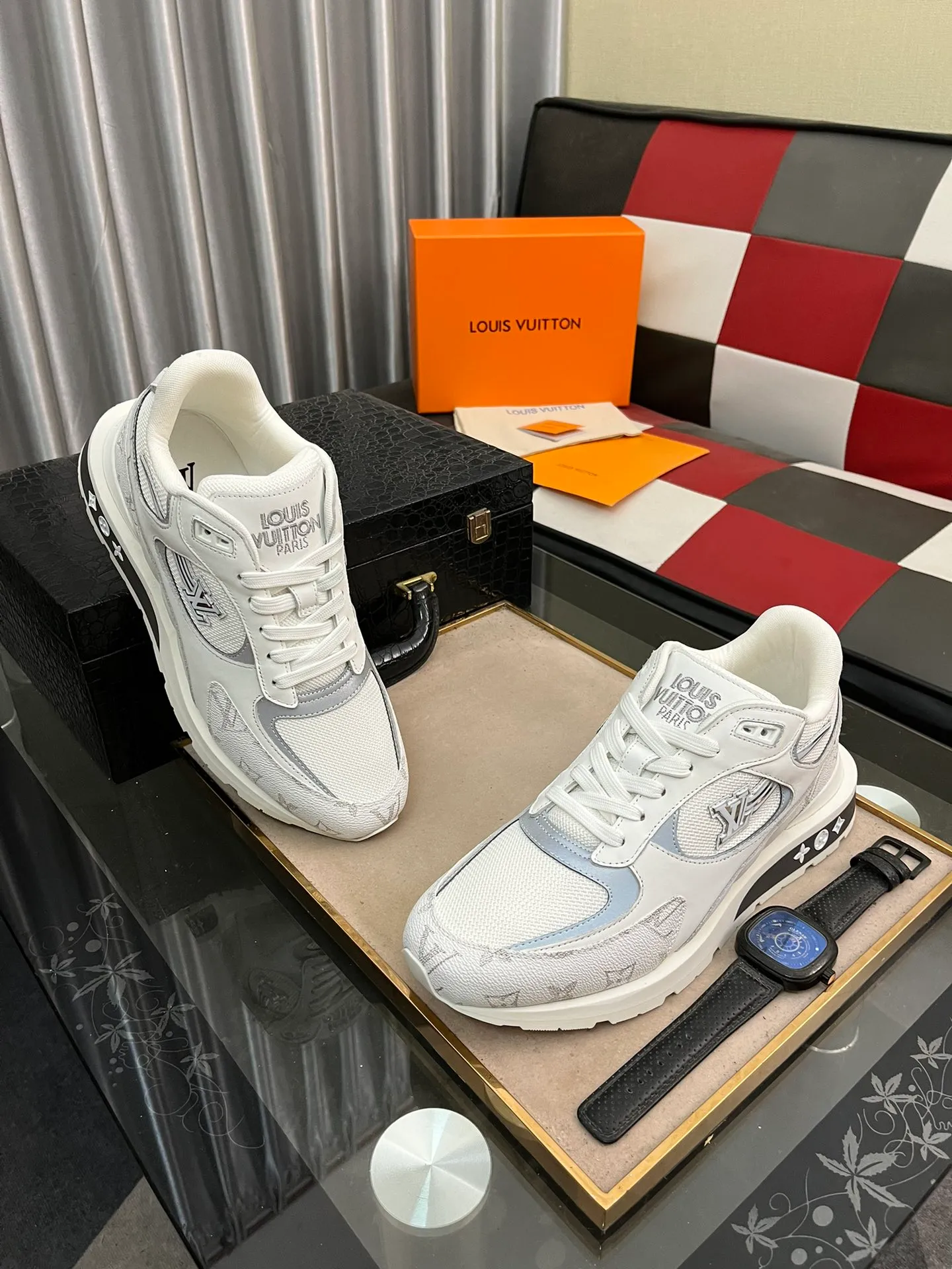 Men's Men's Shoes 💰660⌚️⌚️【LOUIS VUITTON) New 🍀LV Louis Vuitton*——LV classic dad shoes trendy shoes! Made of imported original soft calf leather, imported fly woven lining. Original wear-resistant rubber outsole! High quality products! Code number: 38-44